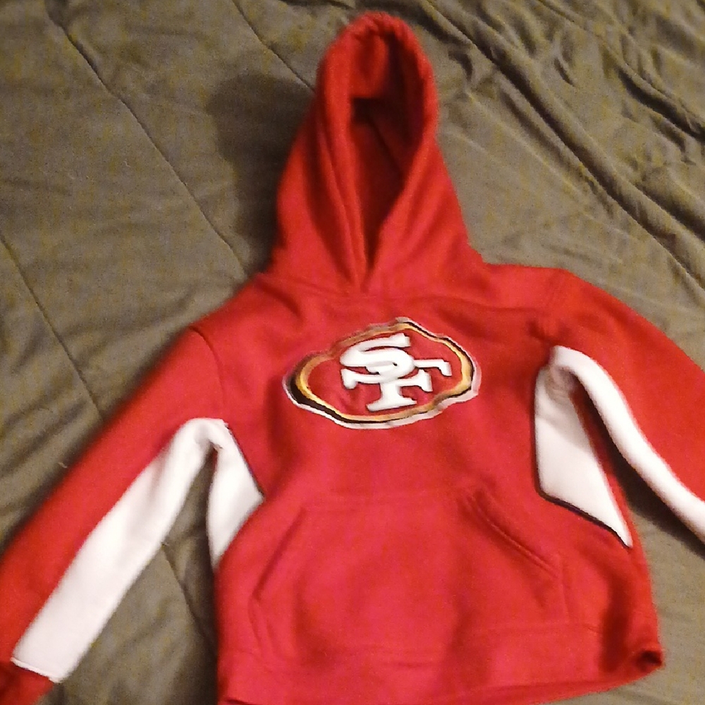 NFL TEAM APPARRL Red and White Kids Hoodie S.F. 49ERS